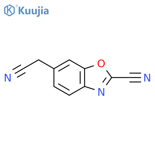 6-(Cyanomethyl)benzo[d]oxazole-2-carbonitrile structure