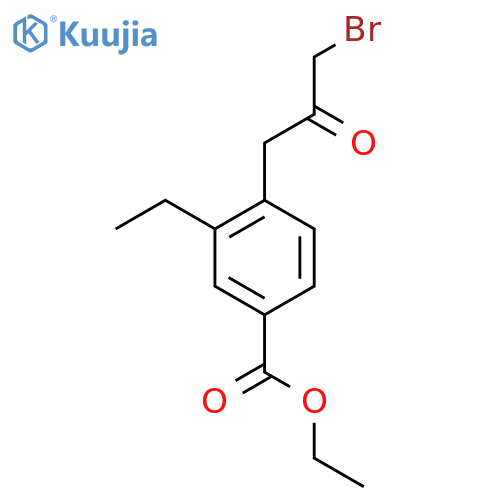 Ethyl 4-(3-bromo-2-oxopropyl)-3-ethylbenzoate structure