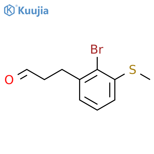 3-(2-Bromo-3-(methylthio)phenyl)propanal structure