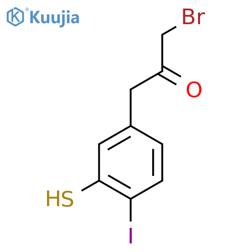 1-Bromo-3-(4-iodo-3-mercaptophenyl)propan-2-one structure