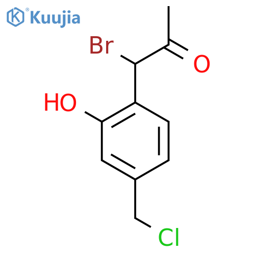 1-Bromo-1-(4-(chloromethyl)-2-hydroxyphenyl)propan-2-one structure