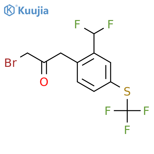 1-Bromo-3-(2-(difluoromethyl)-4-(trifluoromethylthio)phenyl)propan-2-one structure
