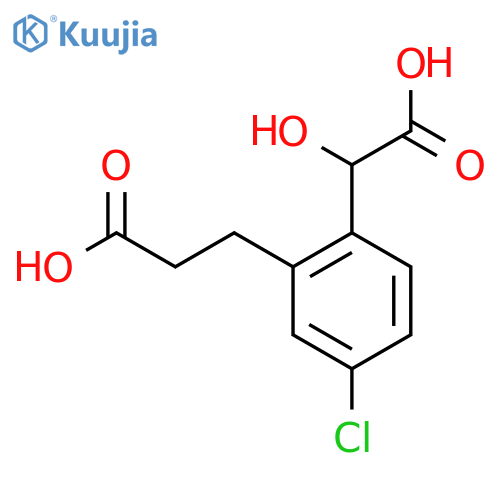 2-(2-Carboxyethyl)-4-chloromandelic acid structure