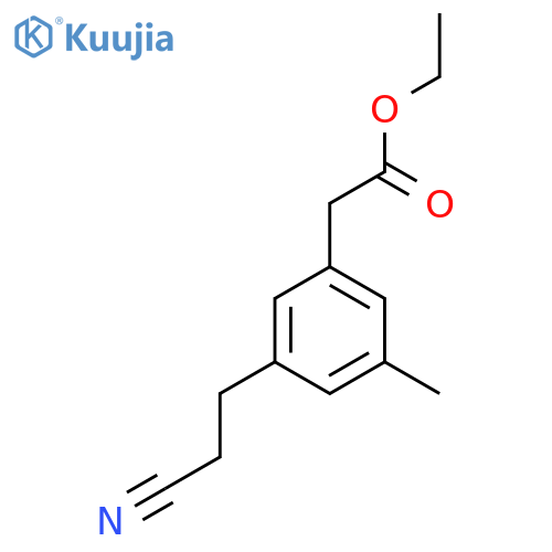 Ethyl 3-(2-cyanoethyl)-5-methylphenylacetate structure