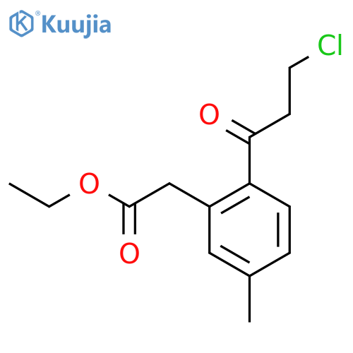 Ethyl 2-(3-chloropropanoyl)-5-methylphenylacetate structure