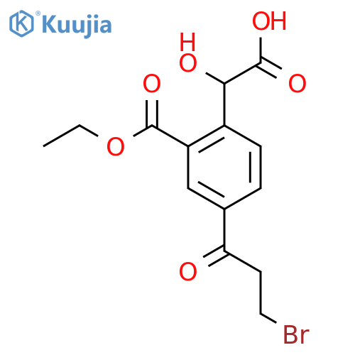 Ethyl 5-(3-bromopropanoyl)-2-(carboxy(hydroxy)methyl)benzoate structure
