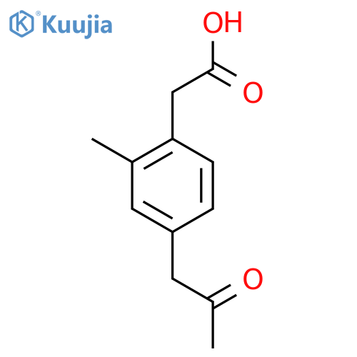2-Methyl-4-(2-oxopropyl)phenylacetic acid structure