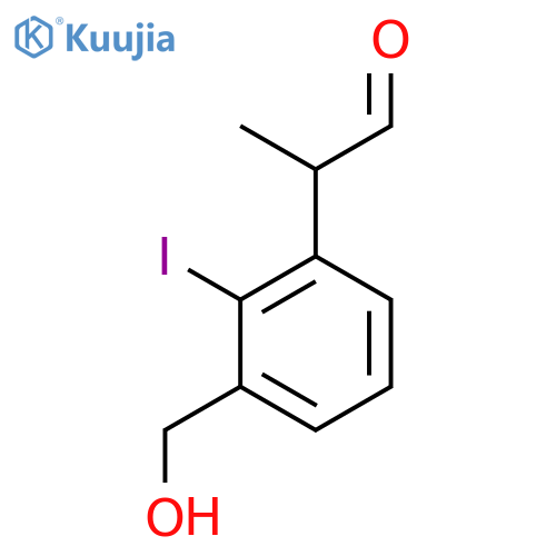 3-(Hydroxymethyl)-2-iodophenylpropanal structure