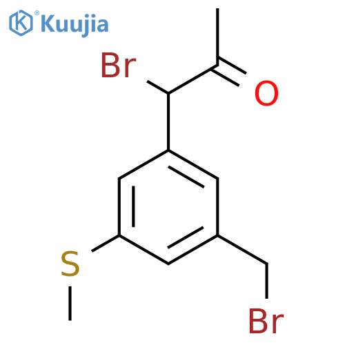 1-Bromo-1-(3-(bromomethyl)-5-(methylthio)phenyl)propan-2-one structure
