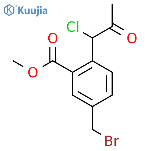 Methyl 5-(bromomethyl)-2-(1-chloro-2-oxopropyl)benzoate structure