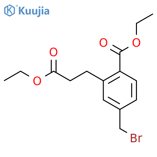 Ethyl 4-(bromomethyl)-2-(3-ethoxy-3-oxopropyl)benzoate structure
