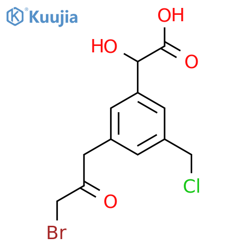 3-(3-Bromo-2-oxopropyl)-5-(chloromethyl)mandelic acid structure