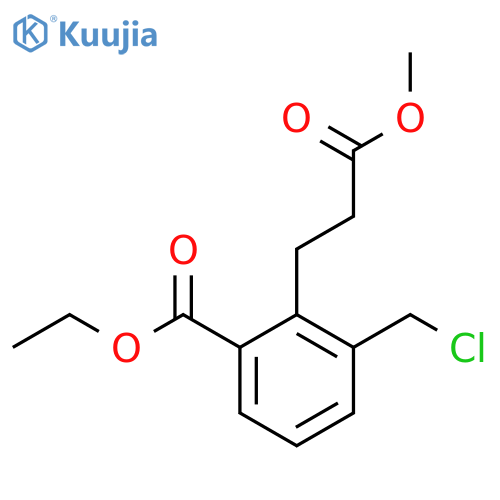 Ethyl 3-(chloromethyl)-2-(3-methoxy-3-oxopropyl)benzoate structure