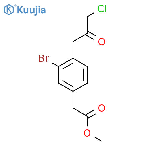 Methyl 3-bromo-4-(3-chloro-2-oxopropyl)phenylacetate structure