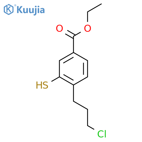 Ethyl 4-(3-chloropropyl)-3-mercaptobenzoate structure