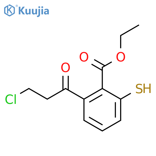 Ethyl 2-(3-chloropropanoyl)-6-mercaptobenzoate structure