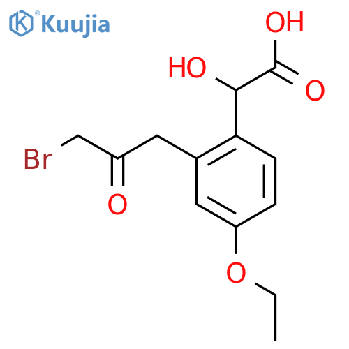 2-(3-Bromo-2-oxopropyl)-4-ethoxymandelic acid structure