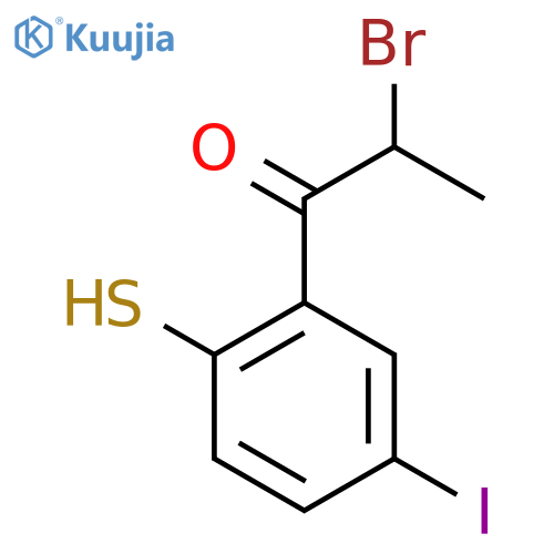 2-Bromo-1-(5-iodo-2-mercaptophenyl)propan-1-one structure