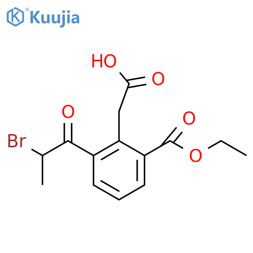 Ethyl 3-(2-bromopropanoyl)-2-(carboxymethyl)benzoate structure
