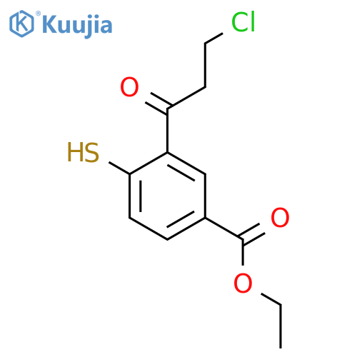 Ethyl 3-(3-chloropropanoyl)-4-mercaptobenzoate structure