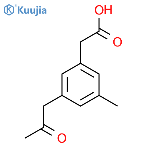 3-Methyl-5-(2-oxopropyl)phenylacetic acid structure