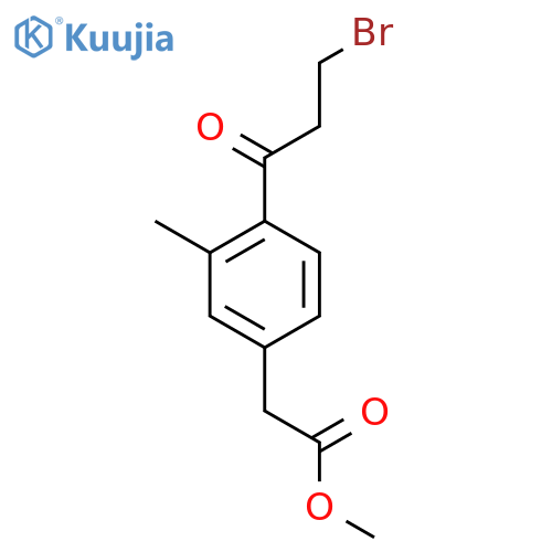 Methyl 4-(3-bromopropanoyl)-3-methylphenylacetate structure