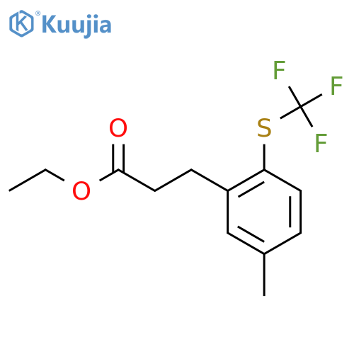 Ethyl 3-(5-methyl-2-(trifluoromethylthio)phenyl)propanoate structure