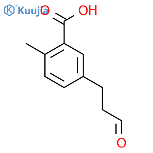 2-Methyl-5-(3-oxopropyl)benzoic acid structure