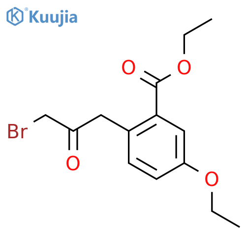 Ethyl 2-(3-bromo-2-oxopropyl)-5-ethoxybenzoate structure