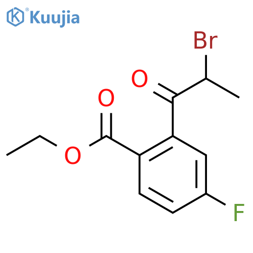 Ethyl 2-(2-bromopropanoyl)-4-fluorobenzoate structure