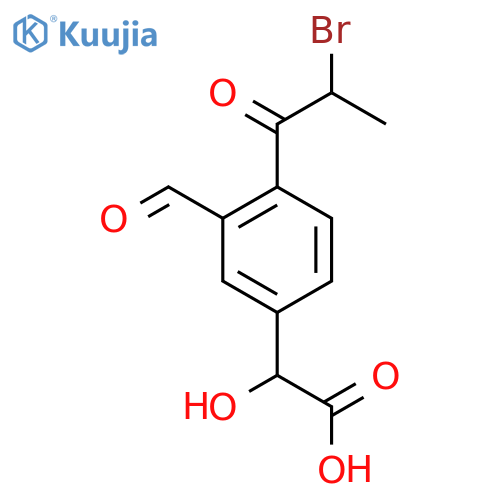 4-(2-Bromopropanoyl)-3-formylmandelic acid structure