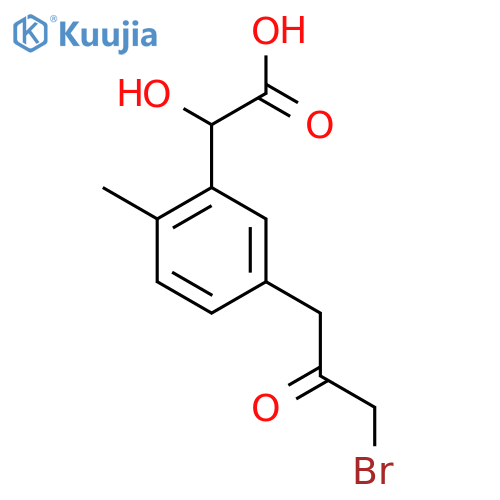 5-(3-Bromo-2-oxopropyl)-2-methylmandelic acid structure
