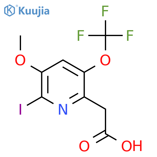 2-Iodo-3-methoxy-5-(trifluoromethoxy)pyridine-6-acetic acid structure