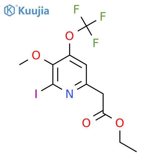 Ethyl 2-iodo-3-methoxy-4-(trifluoromethoxy)pyridine-6-acetate structure
