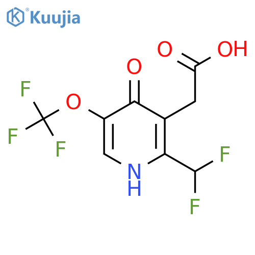 2-(Difluoromethyl)-4-hydroxy-5-(trifluoromethoxy)pyridine-3-acetic acid structure