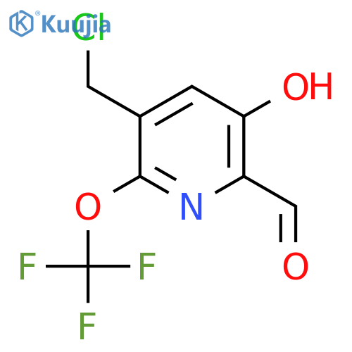 3-(Chloromethyl)-5-hydroxy-2-(trifluoromethoxy)pyridine-6-carboxaldehyde structure