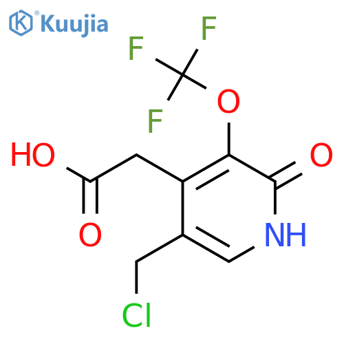 5-(Chloromethyl)-2-hydroxy-3-(trifluoromethoxy)pyridine-4-acetic acid structure