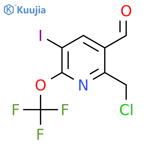 2-(Chloromethyl)-5-iodo-6-(trifluoromethoxy)pyridine-3-carboxaldehyde structure