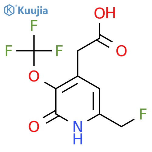6-(Fluoromethyl)-2-hydroxy-3-(trifluoromethoxy)pyridine-4-acetic acid structure