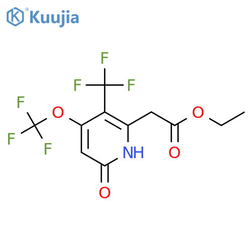 Ethyl 6-hydroxy-4-(trifluoromethoxy)-3-(trifluoromethyl)pyridine-2-acetate structure