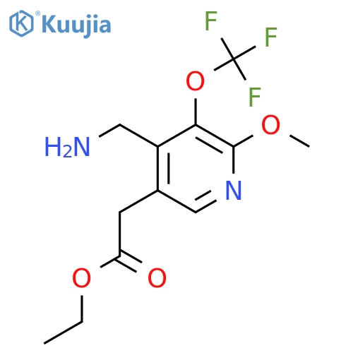 Ethyl 4-(aminomethyl)-2-methoxy-3-(trifluoromethoxy)pyridine-5-acetate structure