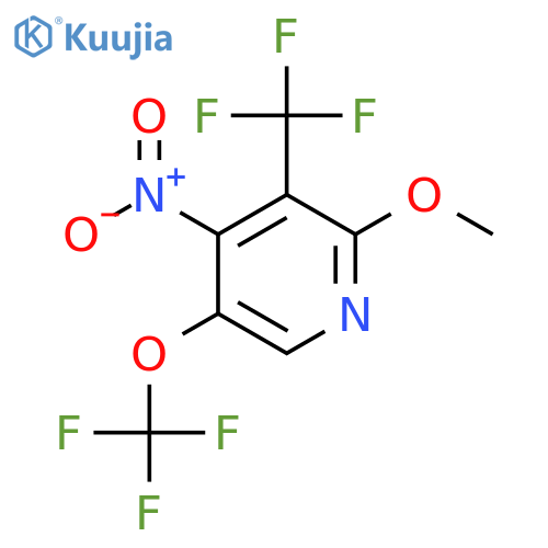 2-Methoxy-4-nitro-5-(trifluoromethoxy)-3-(trifluoromethyl)pyridine structure
