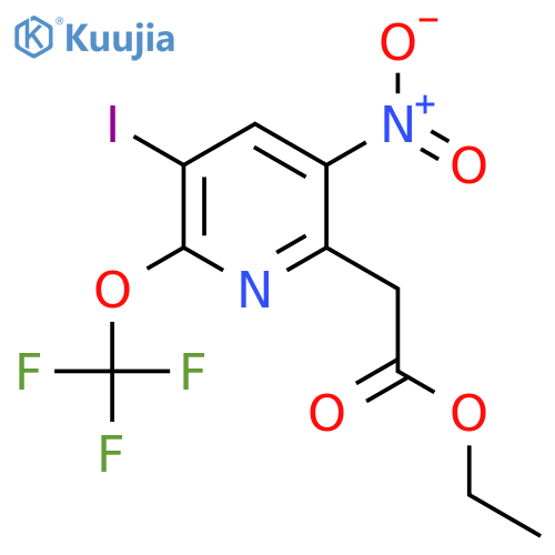 Ethyl 3-iodo-5-nitro-2-(trifluoromethoxy)pyridine-6-acetate structure
