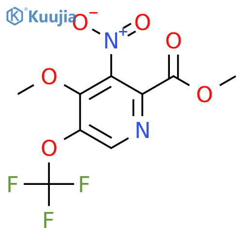 Methyl 4-methoxy-3-nitro-5-(trifluoromethoxy)pyridine-2-carboxylate structure