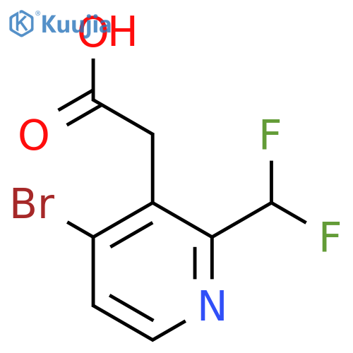 4-Bromo-2-(difluoromethyl)pyridine-3-acetic acid structure