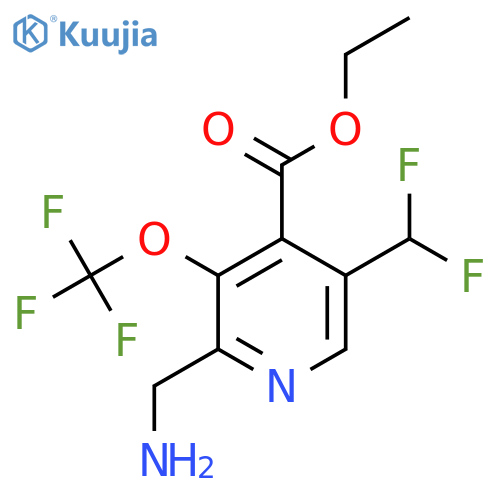 Ethyl 2-(aminomethyl)-5-(difluoromethyl)-3-(trifluoromethoxy)pyridine-4-carboxylate structure