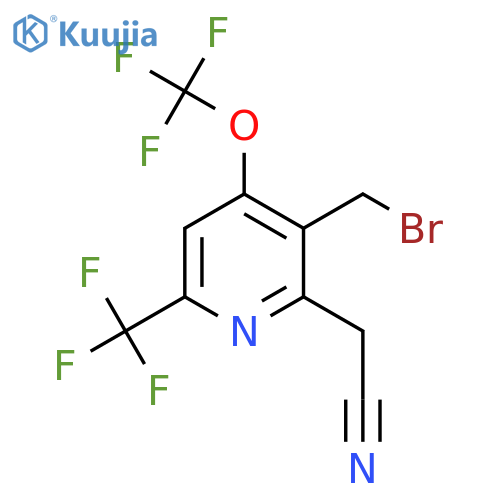 3-(Bromomethyl)-4-(trifluoromethoxy)-6-(trifluoromethyl)pyridine-2-acetonitrile structure