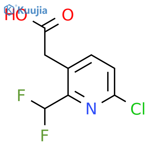 6-Chloro-2-(difluoromethyl)pyridine-3-acetic acid structure