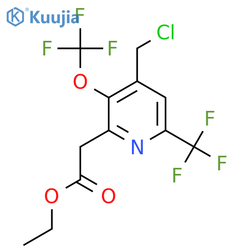 Ethyl 4-(chloromethyl)-3-(trifluoromethoxy)-6-(trifluoromethyl)pyridine-2-acetate structure