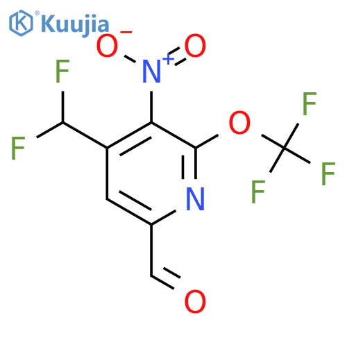 4-(Difluoromethyl)-3-nitro-2-(trifluoromethoxy)pyridine-6-carboxaldehyde structure